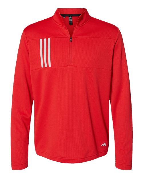 Adidas. 3-Stripes Double Knit Quarter-Zip Pullover. A482