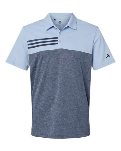 Adidas. Heathered Colorblocked 3-Stripes Polo. A508