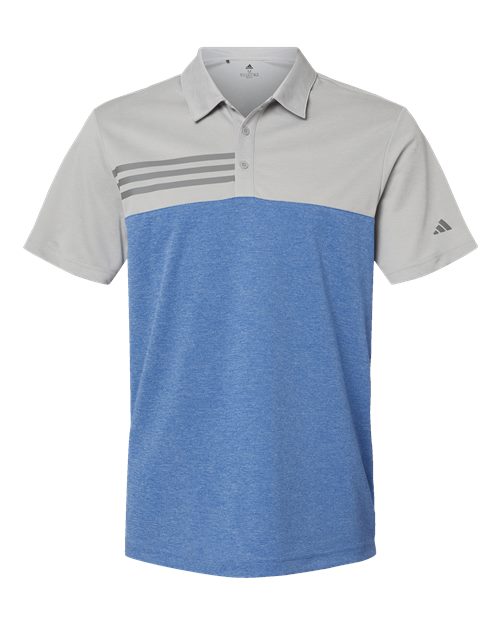 Adidas. Heathered Colorblocked 3-Stripes Polo. A508