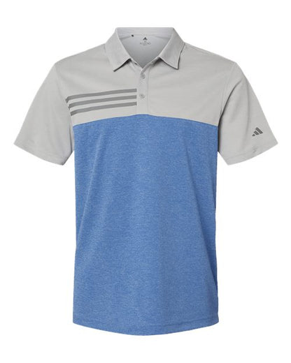 Adidas. Heathered Colorblocked 3-Stripes Polo. A508