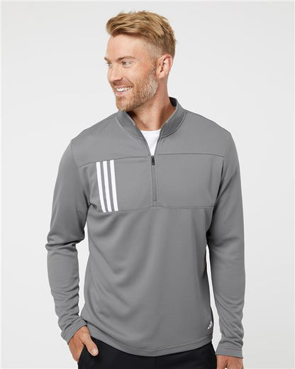Adidas. 3-Stripes Double Knit Quarter-Zip Pullover. A482