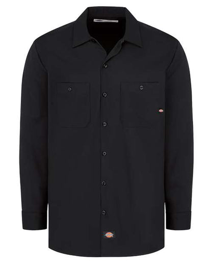Dickies. Industrial Cotton Long Sleeve Work Shirt - Tall Sizes. L307T