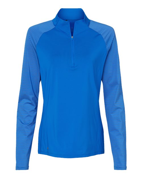 Adidas. Women's Stripe Block Quarter-Zip Pullover. A521
