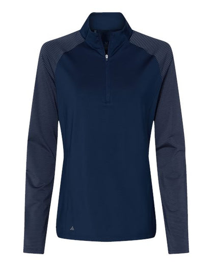 Adidas. Women's Stripe Block Quarter-Zip Pullover. A521