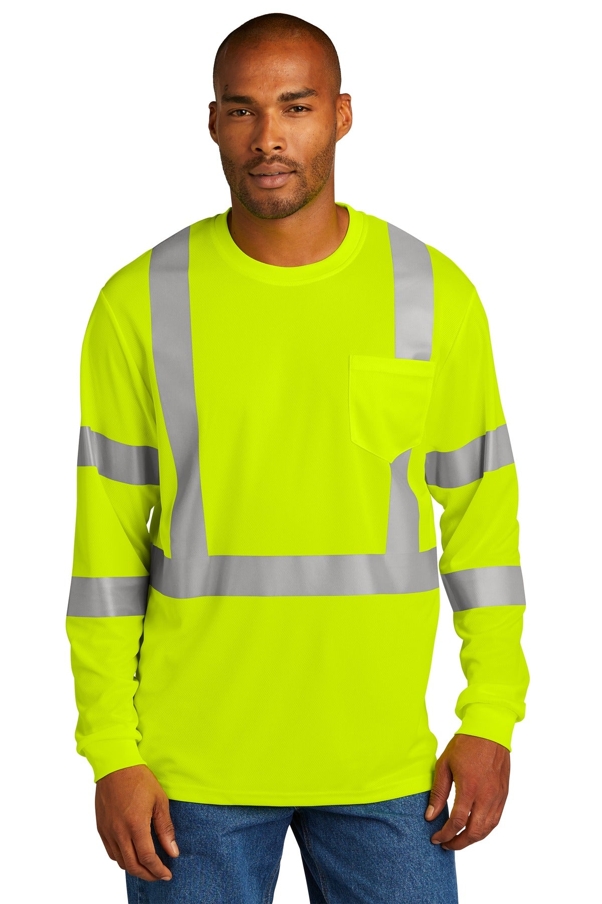 CornerStone  ANSI 107 Class 3 Mesh Long Sleeve Tee. CS203