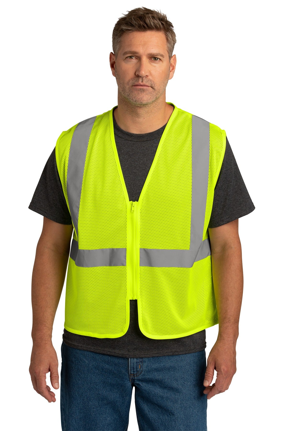 CornerStone  ANSI 107 Class 2 Economy Mesh Zippered Vest. CSV101