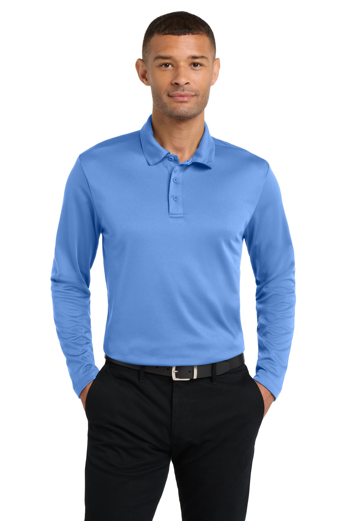 Port Authority Silk Touch Performance Long Sleeve Polo. K540LS