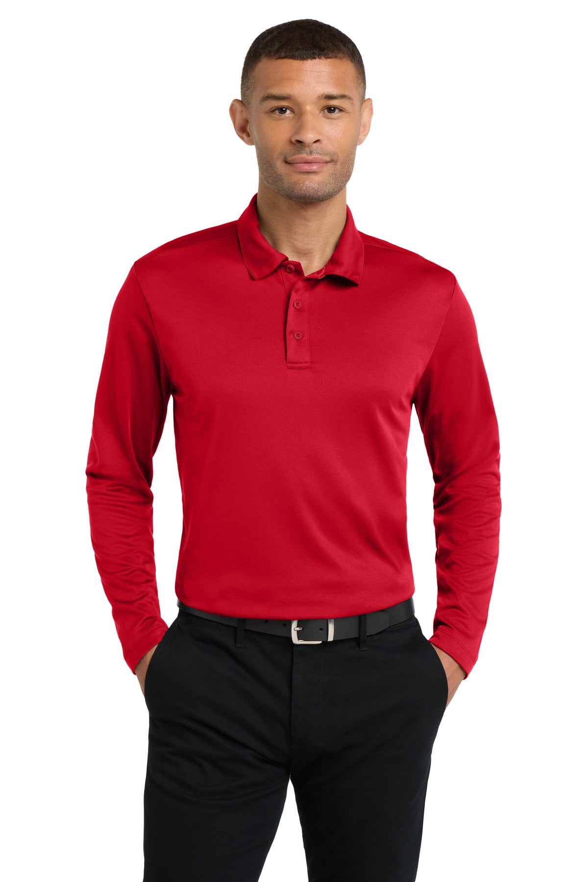 Port Authority Silk Touch Performance Long Sleeve Polo. K540LS