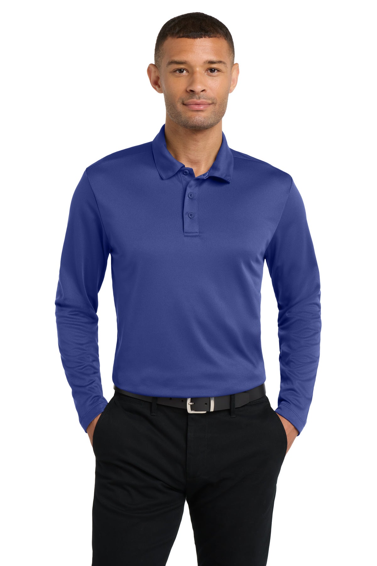 Port Authority Silk Touch Performance Long Sleeve Polo. K540LS