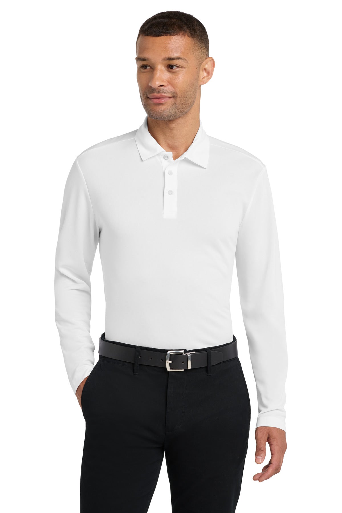 Port Authority Silk Touch Performance Long Sleeve Polo. K540LS