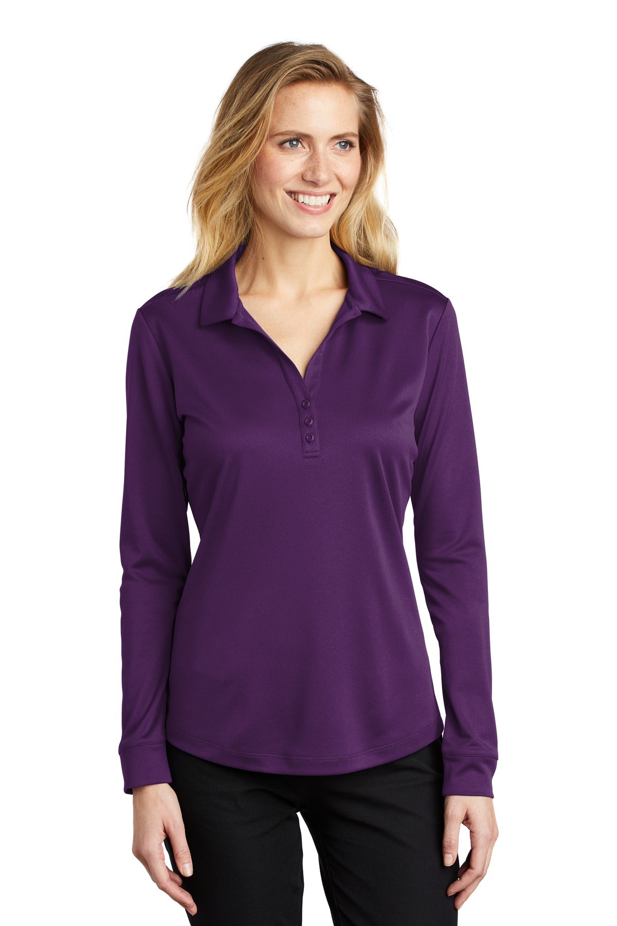 Port Authority  Women's Silk Touch   Performance Long Sleeve Polo. L540LS