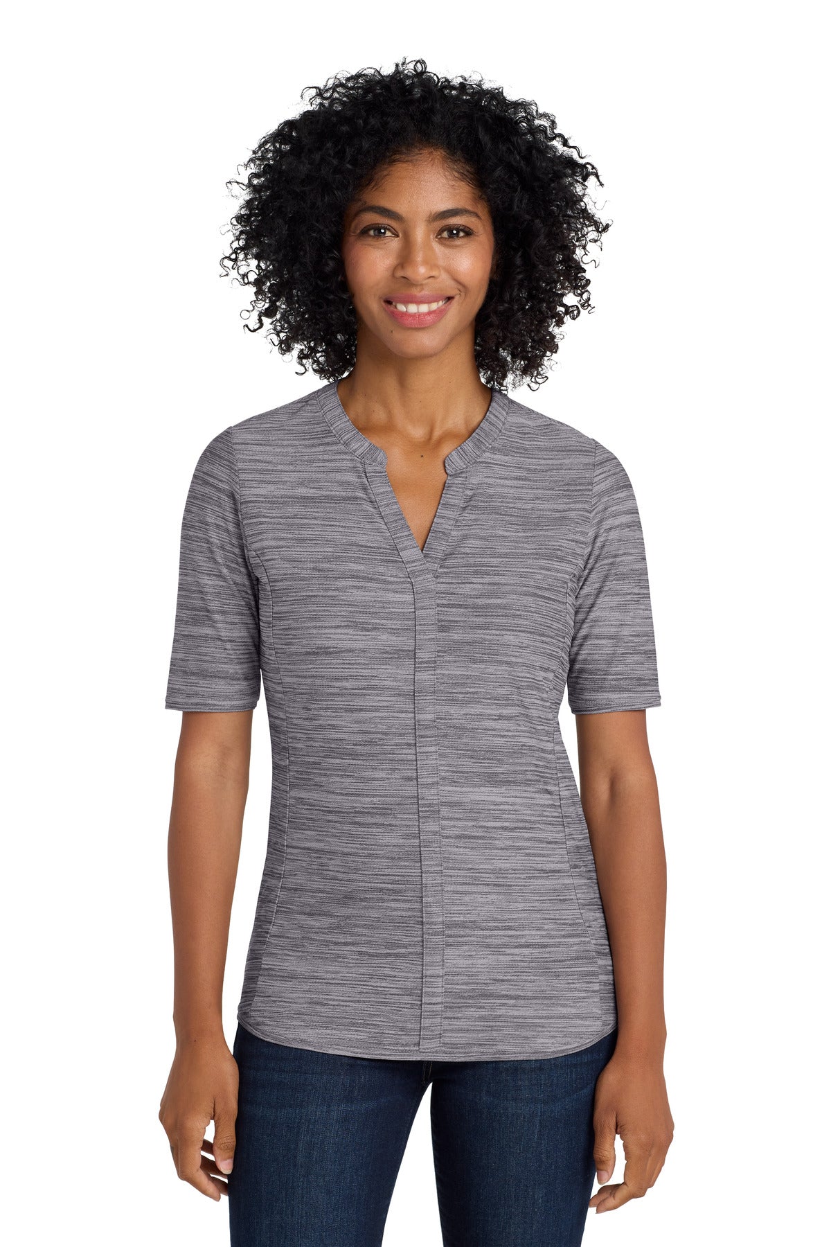 Port Authority  Women's Stretch Heather Open Neck Top  LK583