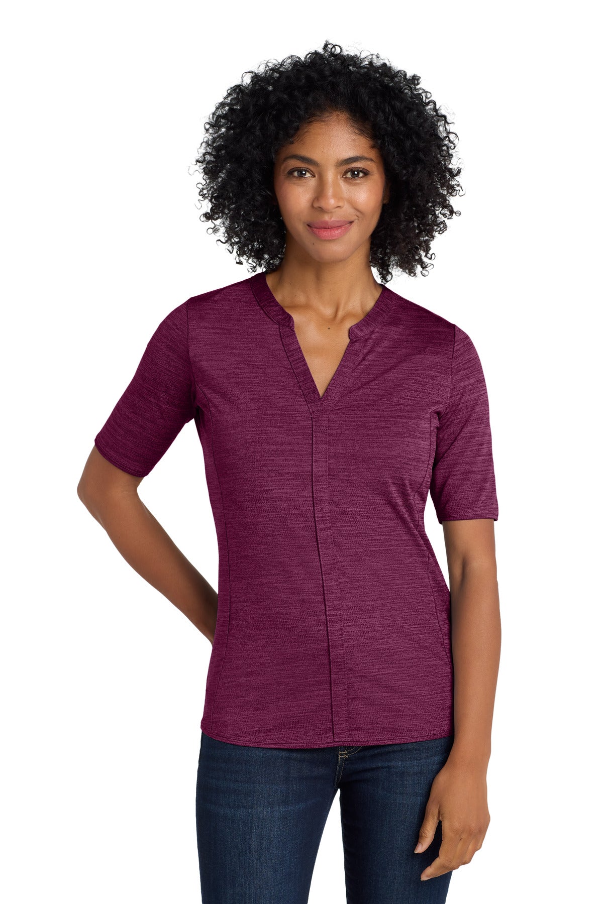 Port Authority  Women's Stretch Heather Open Neck Top  LK583