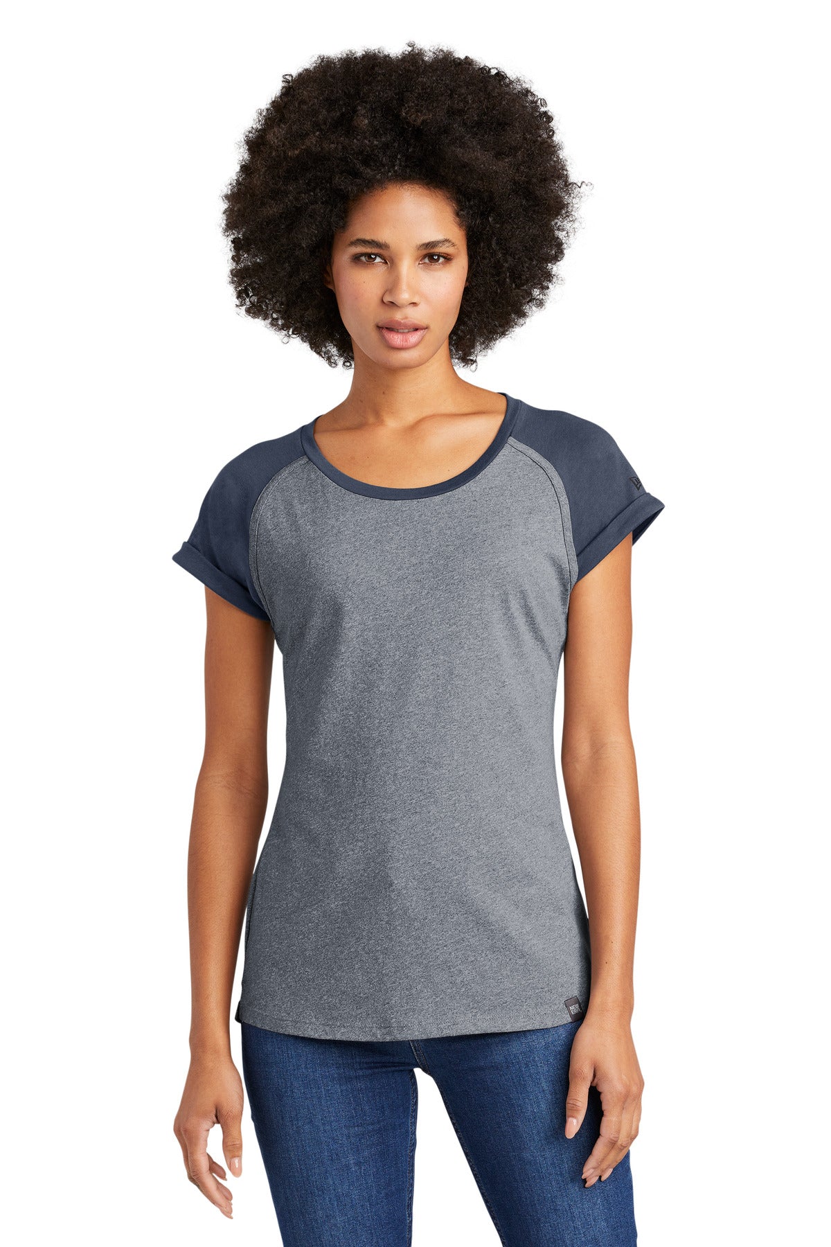New Era  Women's Heritage Blend Varsity Tee. LNEA107