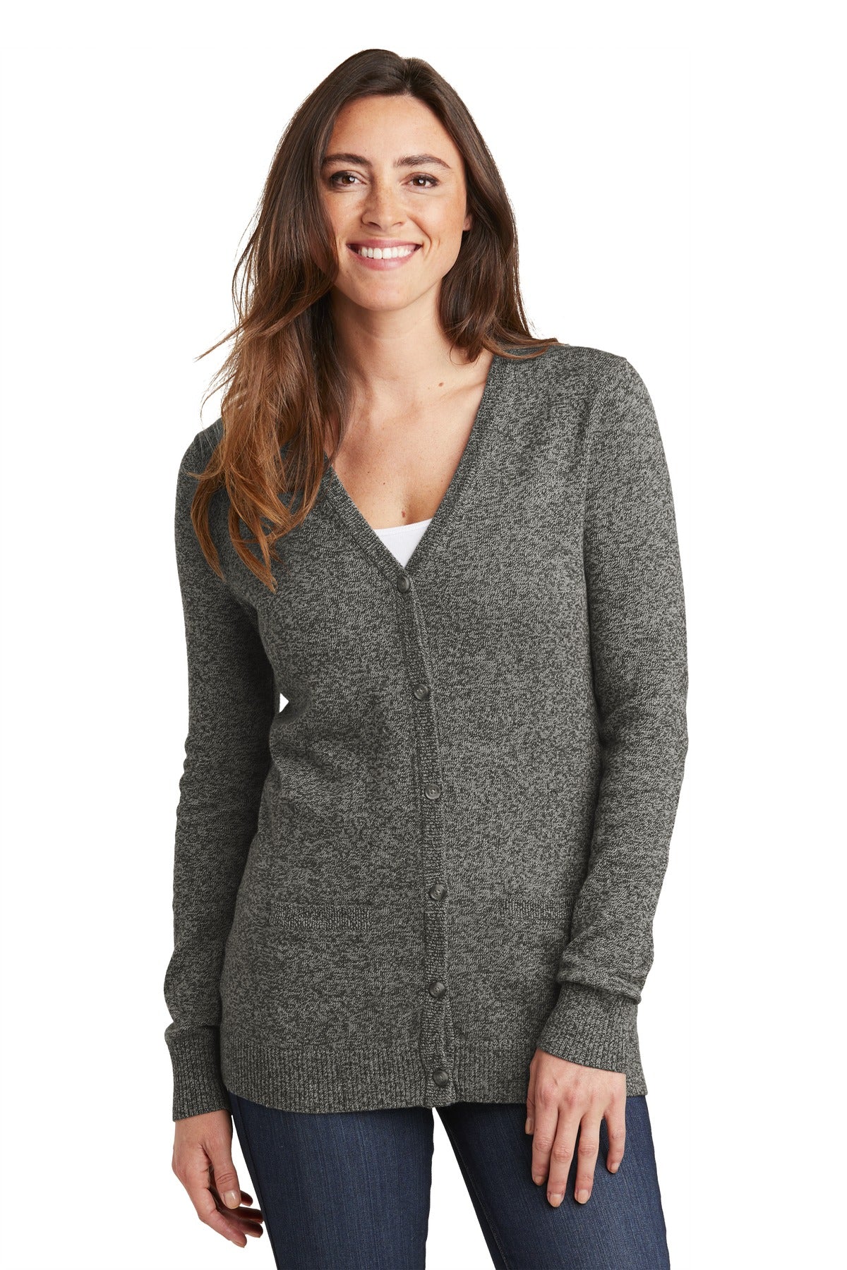 Port Authority  Women's Marled Cardigan Sweater. LSW415