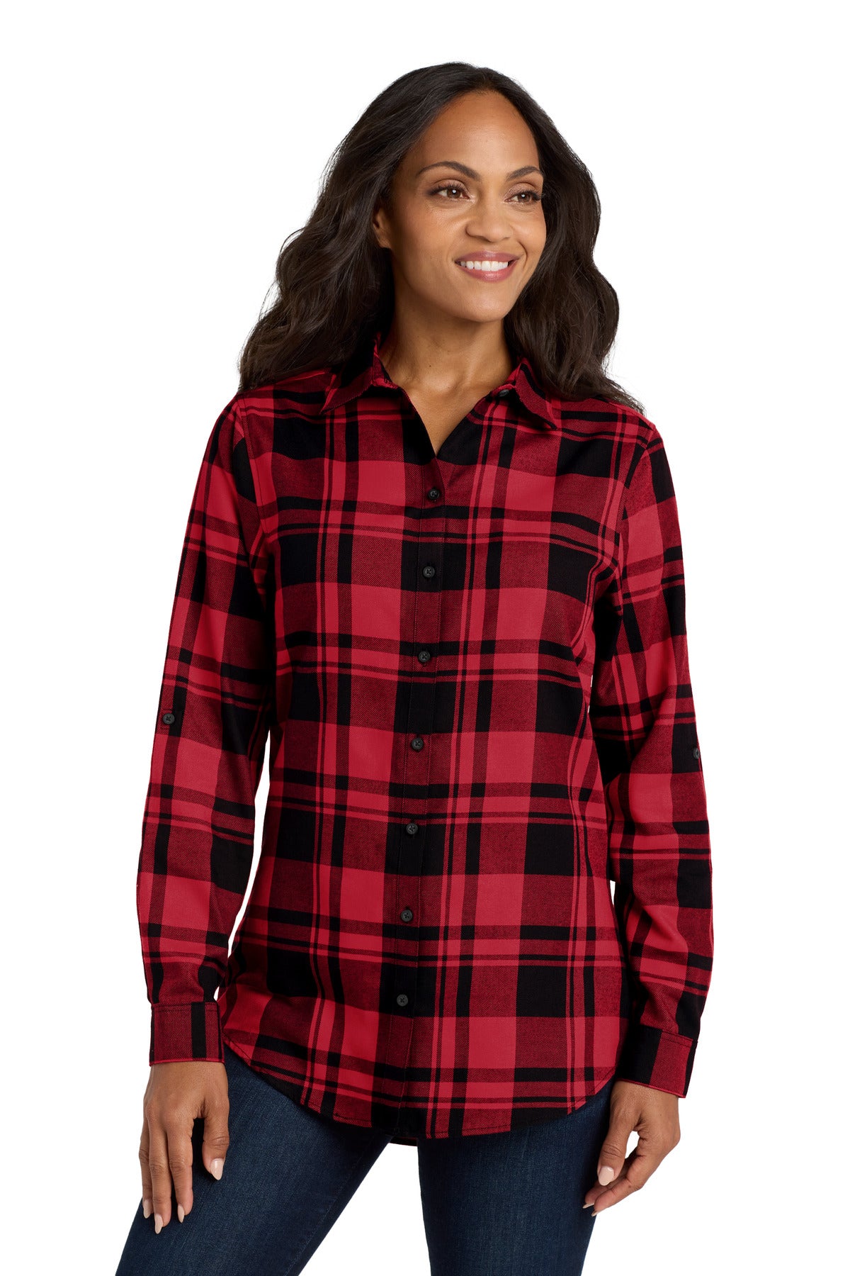Port Authority Women's Plaid Flannel Tunic . LW668