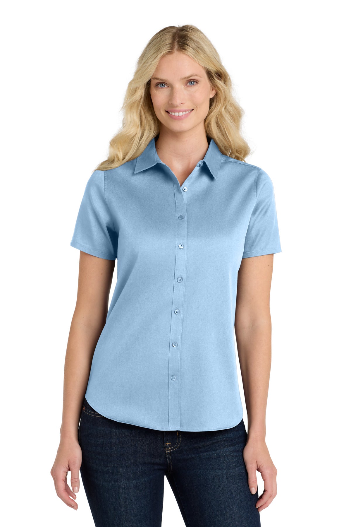 Port Authority Women's Short Sleeve SuperPro ReactTwill Shirt. LW809