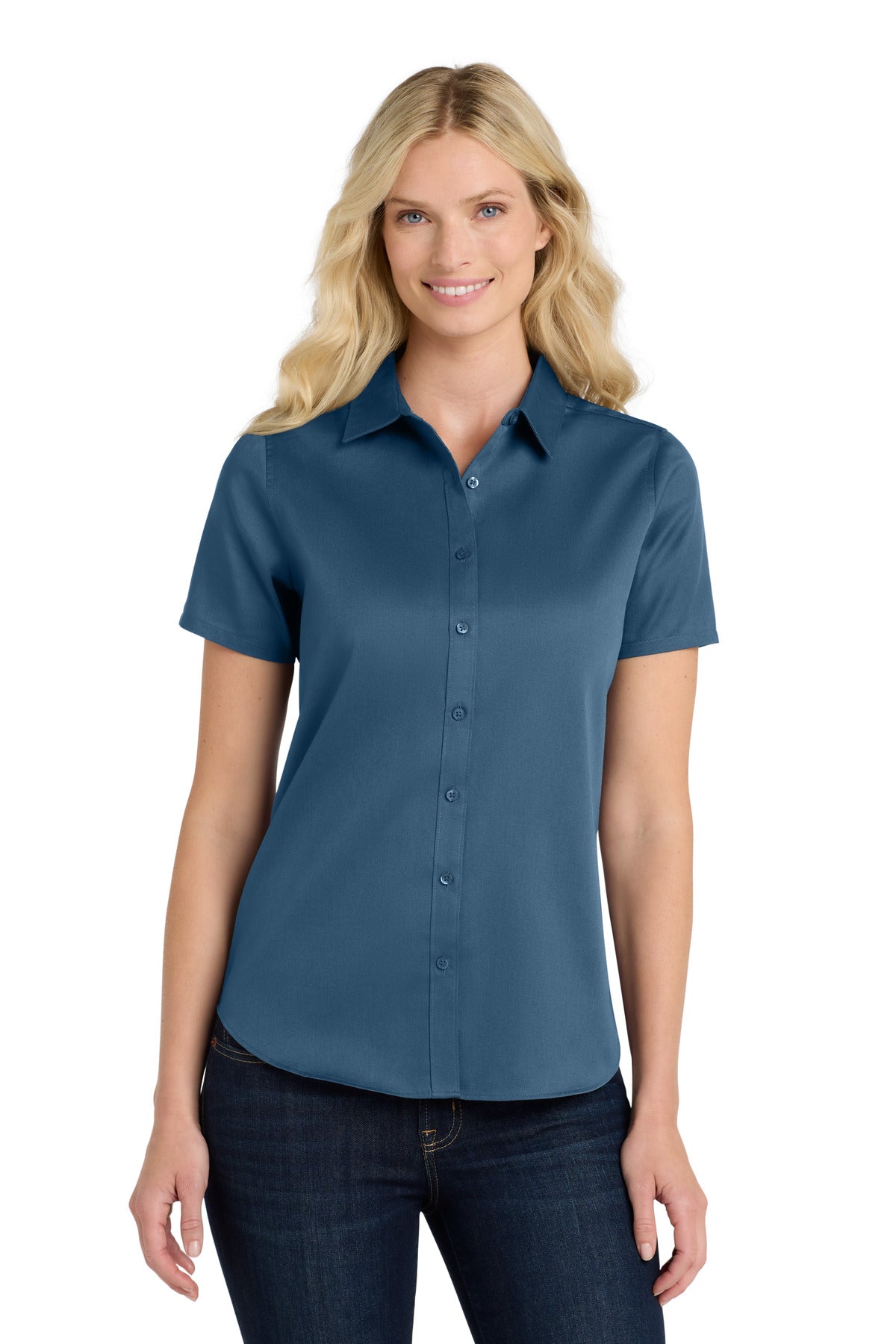Port Authority Women's Short Sleeve SuperPro ReactTwill Shirt. LW809
