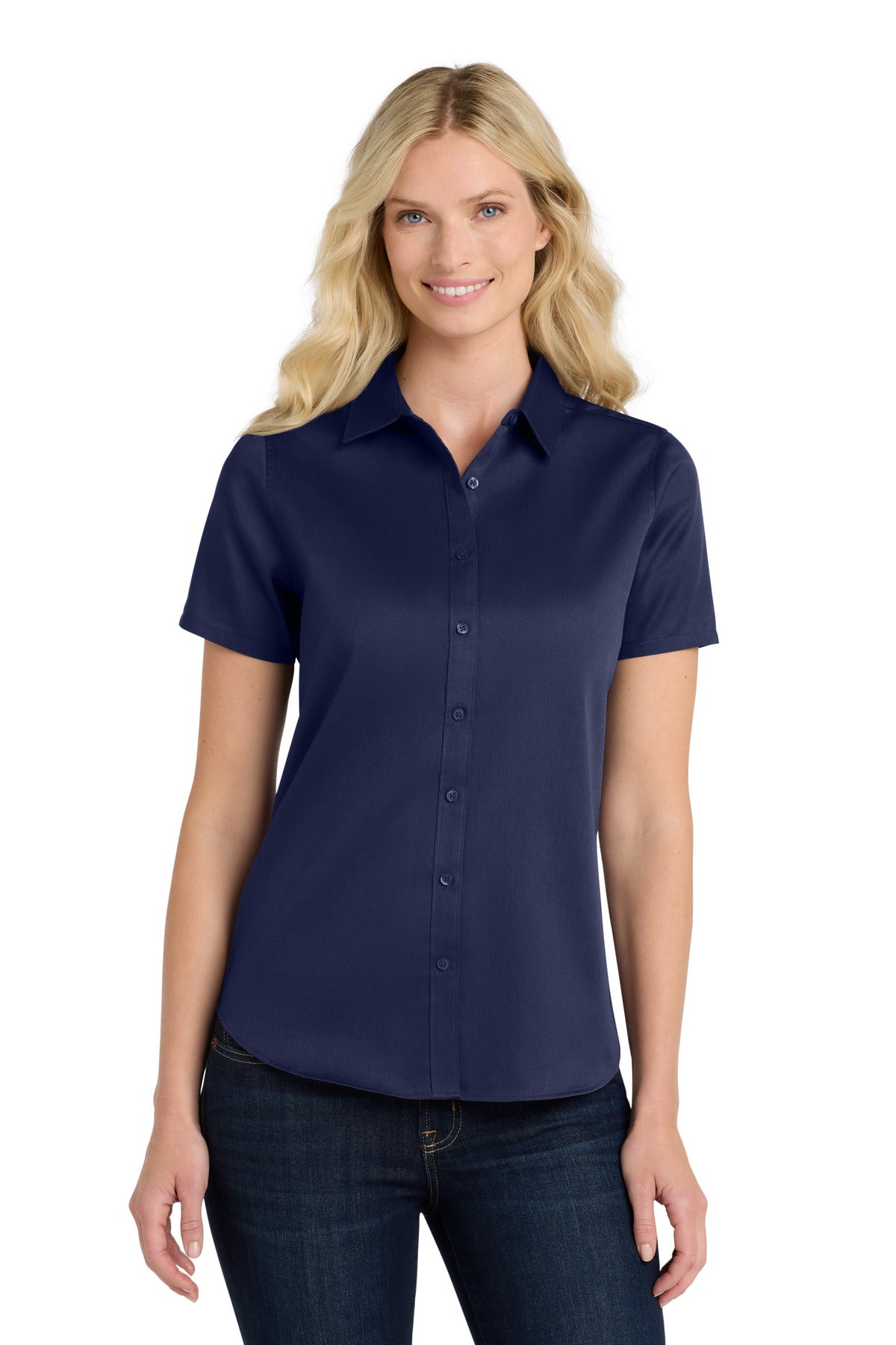Port Authority Women's Short Sleeve SuperPro ReactTwill Shirt. LW809
