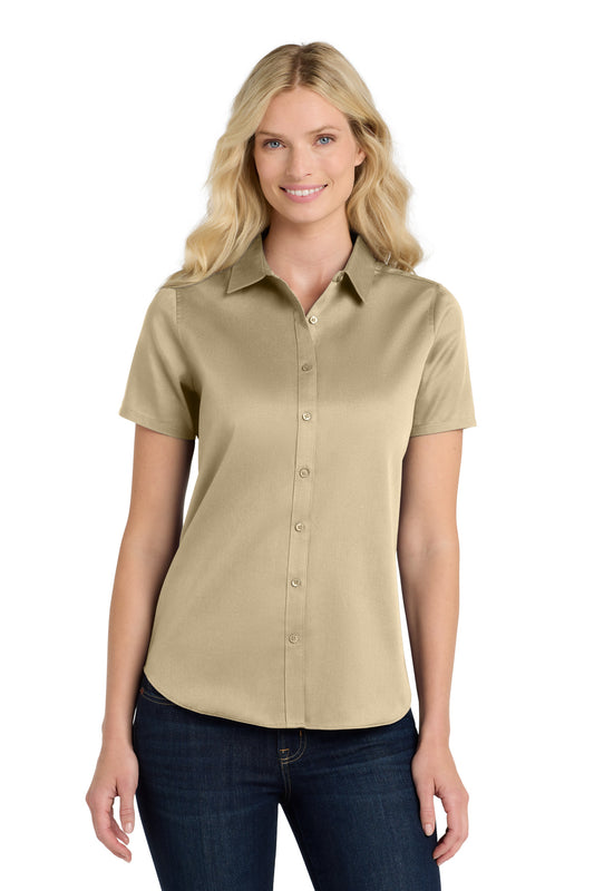 Port Authority Women's Short Sleeve SuperPro ReactTwill Shirt. LW809