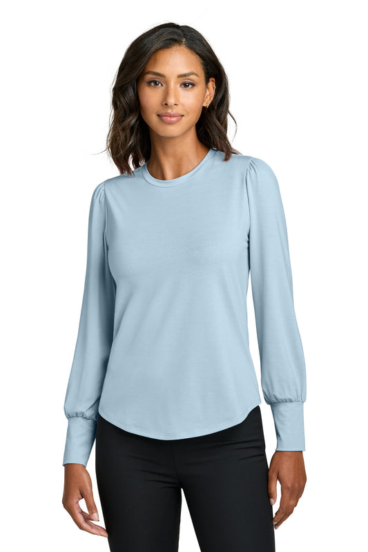 Mercer+Mettle Women's Stretch Jersey Long Sleeve Blouson Top MM1019