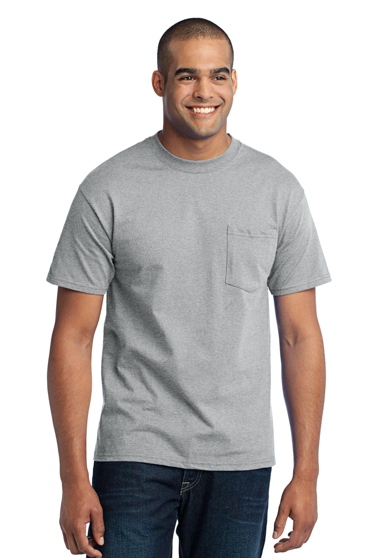 Port & Co Core Blend Pocket Tee. PC55P