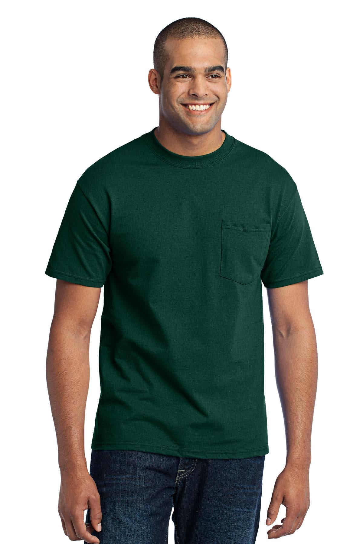 Port & Co Core Blend Pocket Tee. PC55P