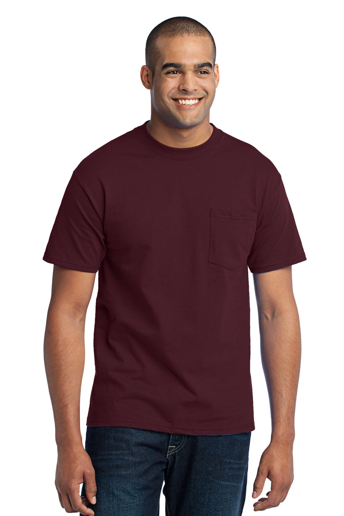 Port & Co Core Blend Pocket Tee. PC55P