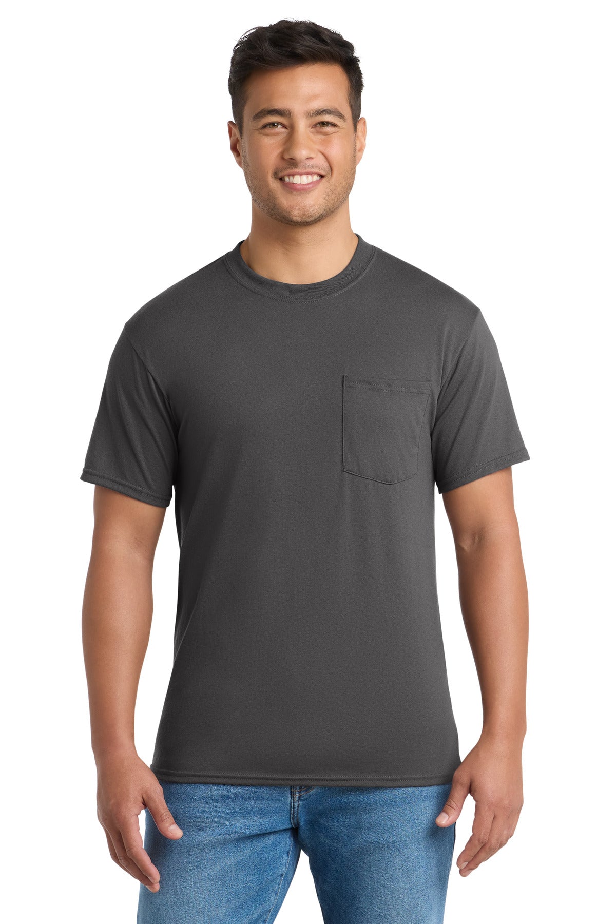 Port & Co Core Blend Pocket Tee. PC55P