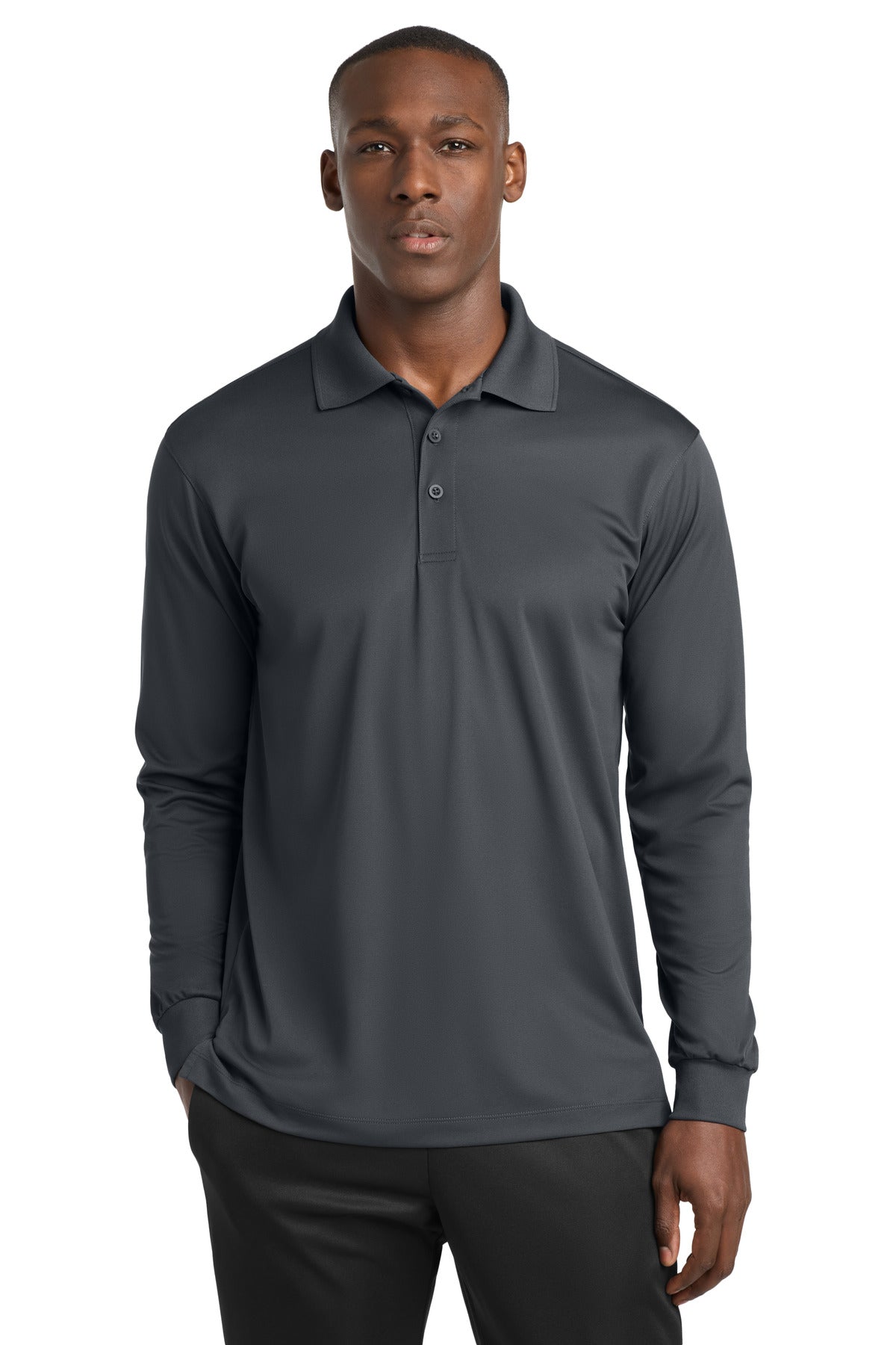 Sport-Tek Long Sleeve Micropique Sport-Wick Polo. ST657