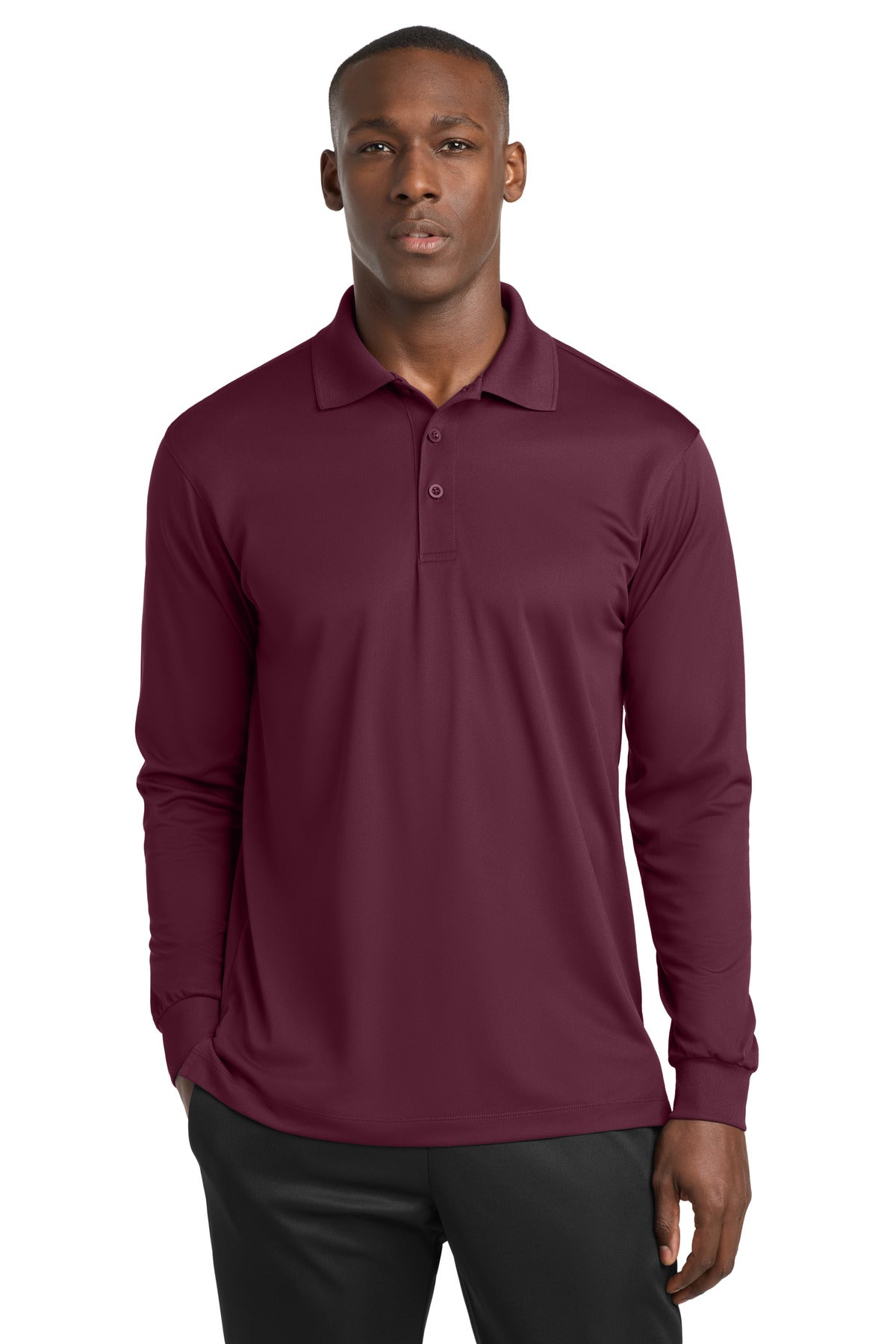 Sport-Tek Long Sleeve Micropique Sport-Wick Polo. ST657