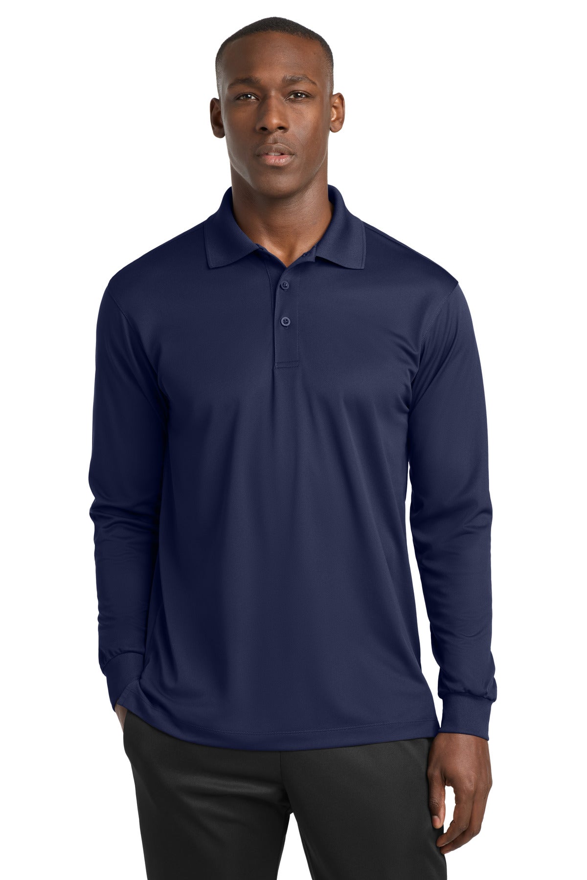 Sport-Tek Long Sleeve Micropique Sport-Wick Polo. ST657
