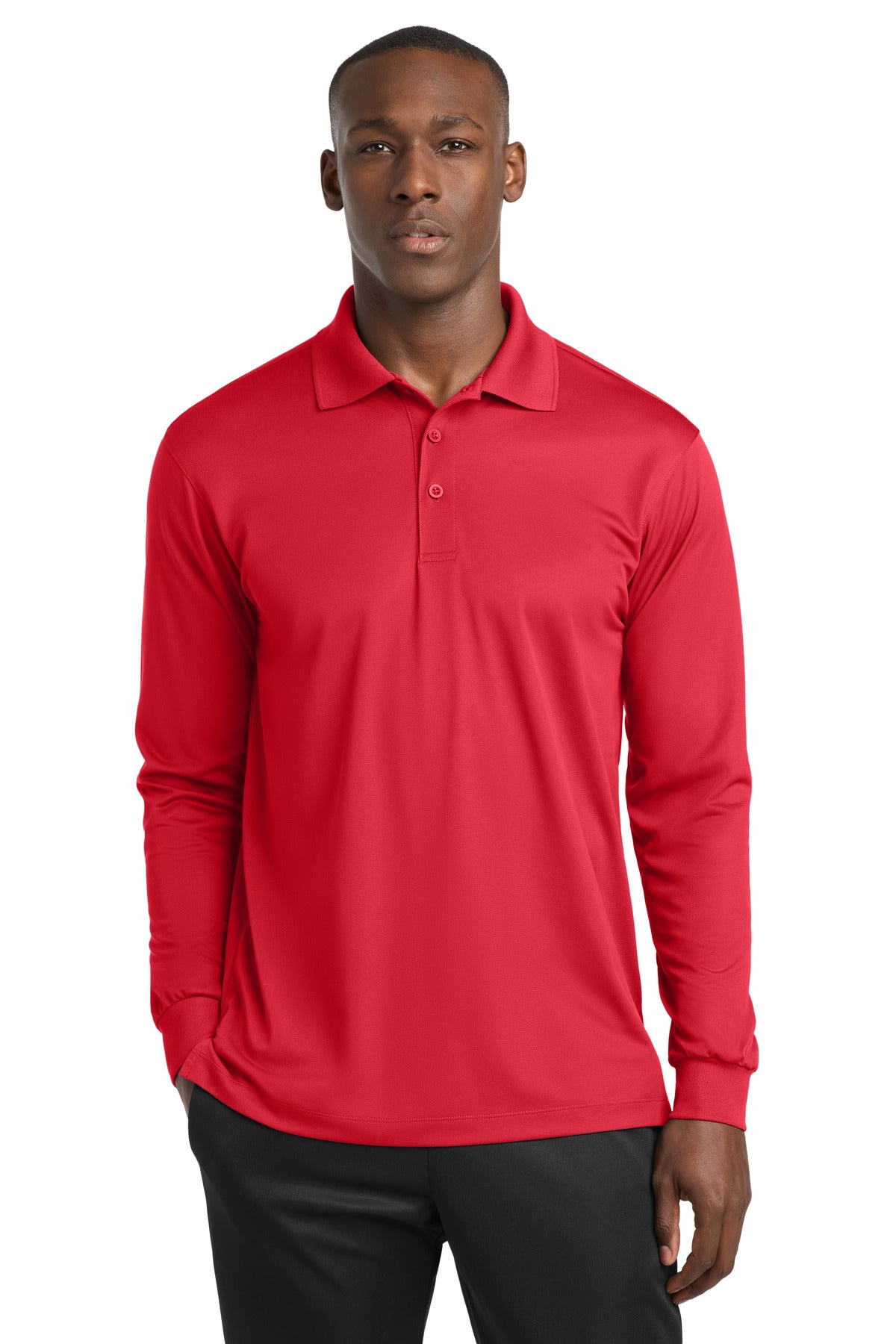 Sport-Tek Long Sleeve Micropique Sport-Wick Polo. ST657