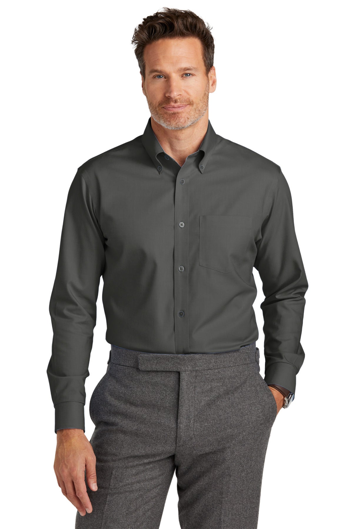 Brooks Brothers Tall Wrinkle-Free Stretch Nailhead Shirt TBB18002