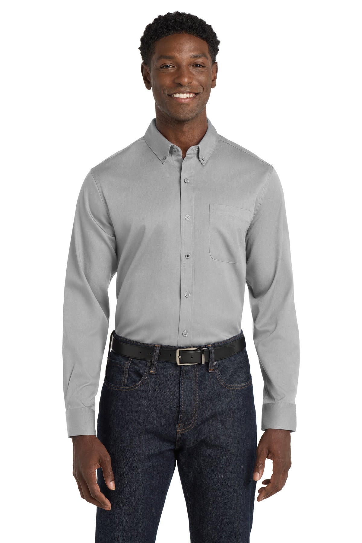 Port Authority Long Sleeve SuperPro React Twill Shirt. W808