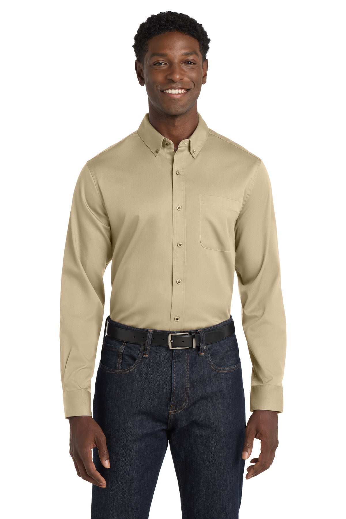 Port Authority Long Sleeve SuperPro React Twill Shirt. W808
