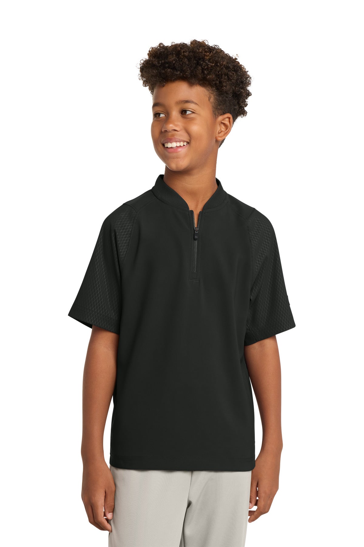 New Era  Youth Cage Short Sleeve 1/4-Zip Jacket. YNEA600